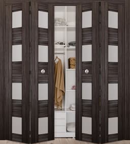 DELLA VETRO GRAY OAK DOUBLE BI-FOLD BELLDINNI MODERN INTERIOR DOOR - 2