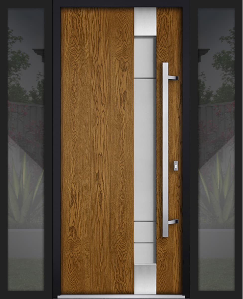 Single Modern Steel Exterior Door Deux 1713 Natural Oak - 3