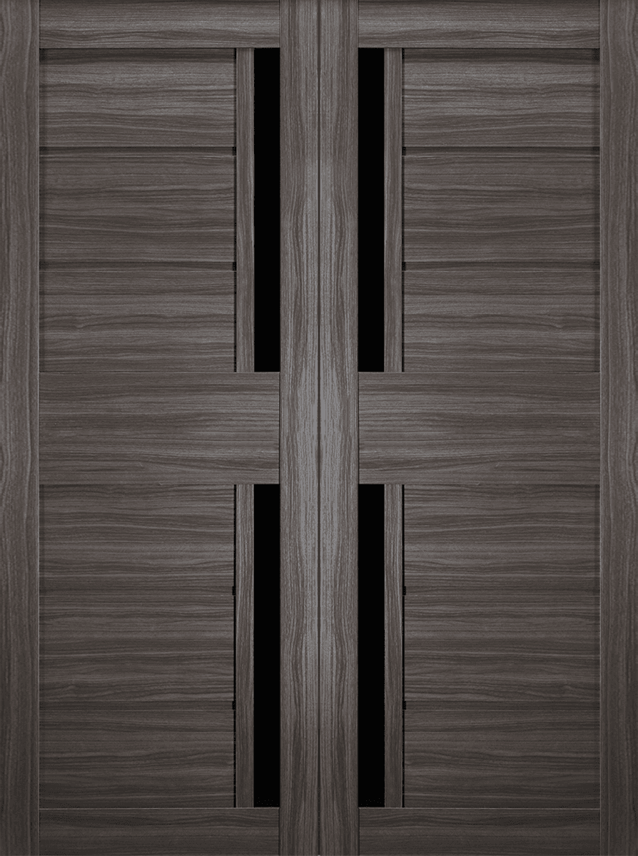 ESTA BLACK VETRO GRAY OAK DOUBLE BARN BELLDINNI MODERN INTERIOR DOOR - 2