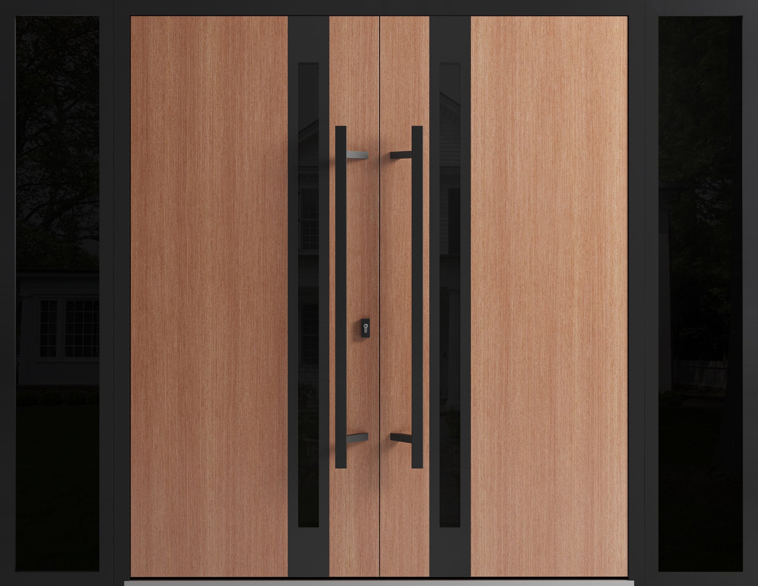 Double metal-aluminum modern exterior door Ronex 1033 5ft - 3