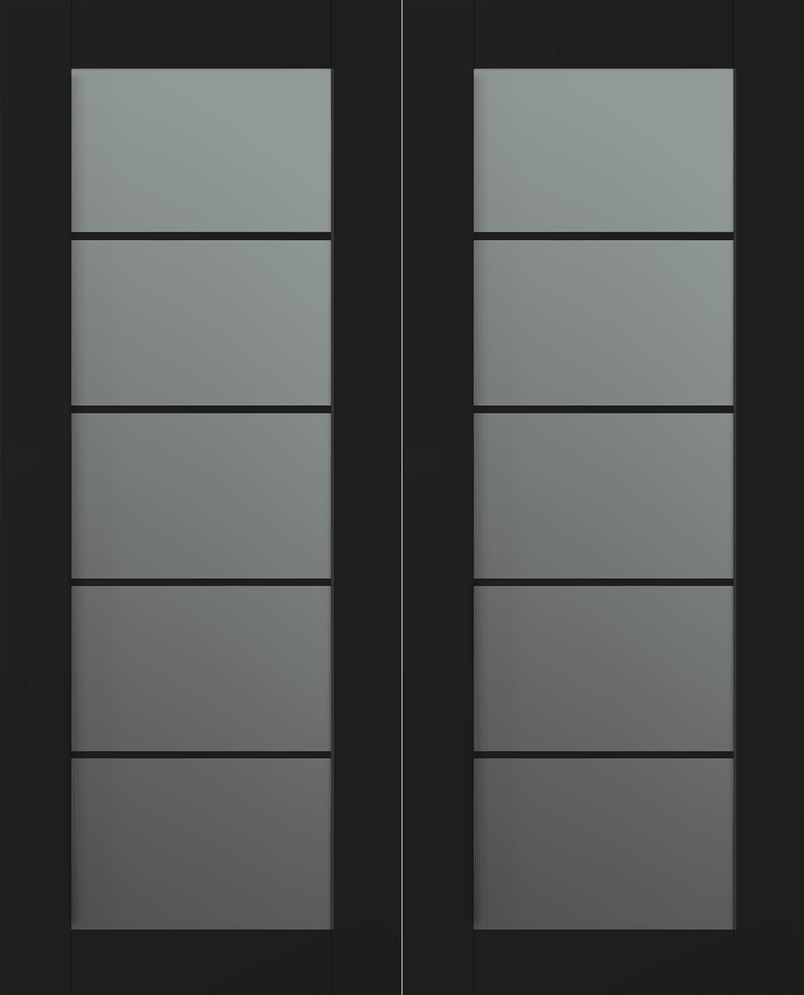 AVON 5 LITE VETRO BLACK MATTE DOUBLE INVISIBLE METAL FRAME BELLDINNI MODERN INTERIOR DOOR - 2