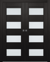 DELLA VETRO BLACK MATTE DOUBLE POCKET BELLDINNI MODERN INTERIOR DOOR - 1