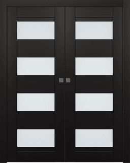 DELLA VETRO BLACK MATTE DOUBLE POCKET BELLDINNI MODERN INTERIOR DOOR - 1