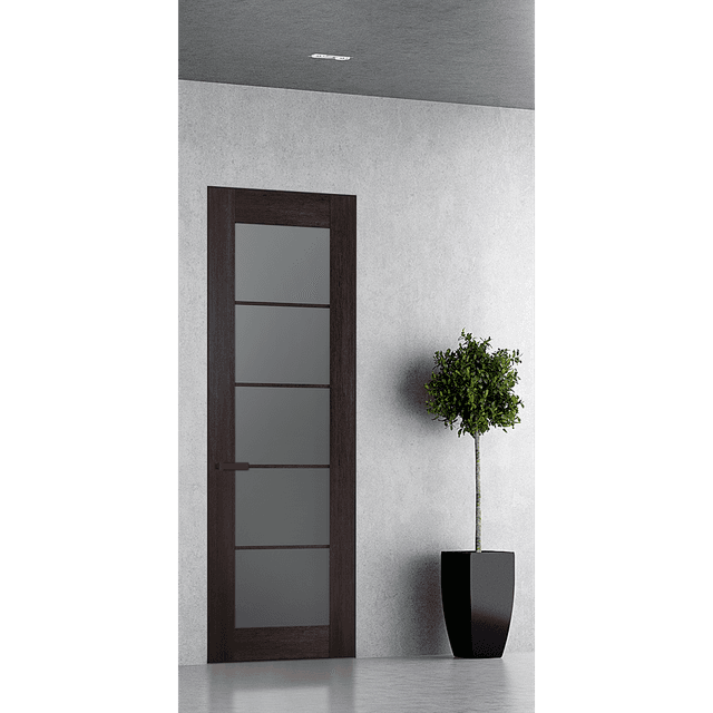 AVON 5 LITE VETRO VERALINGA OAK INVISIBLE METAL FRAME BELLDINNI MODERN INTERIOR DOOR