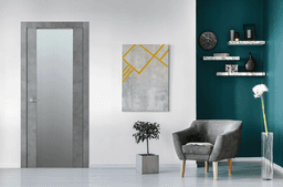 AVON 202 VETRO DARK URBAN DOUBLE INVISIBLE METAL FRAME BELLDINNI MODERN INTERIOR DOOR - 2