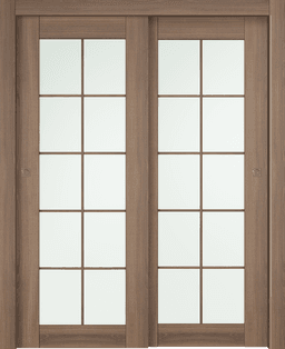 AVON 10 LITE VETRO PECAN NUTWOOD BYPASS BELLDINNI MODERN INTERIOR DOOR - 1