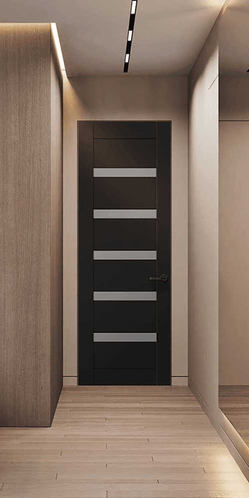 LEORA VETRO BLACK MATTE DOUBLE INVISIBLE METAL FRAME BELLDINNI MODERN INTERIOR DOOR - 1