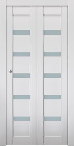 LEORA VETRO BIANCO NOBLE BI-FOLD BELLDINNI MODERN INTERIOR DOOR - 1