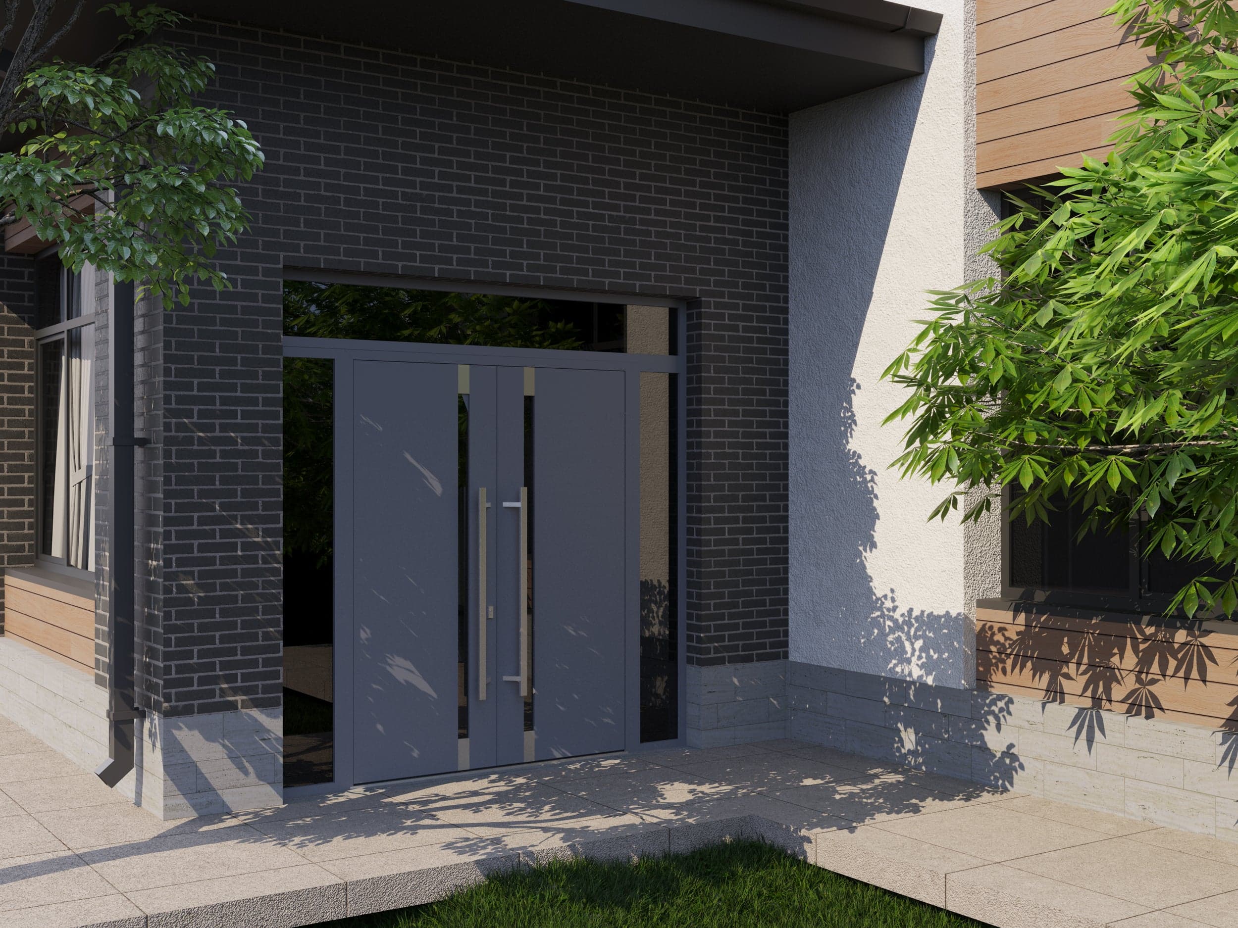 Double metal-aluminum modern exterior door Ronex 1011 - 10