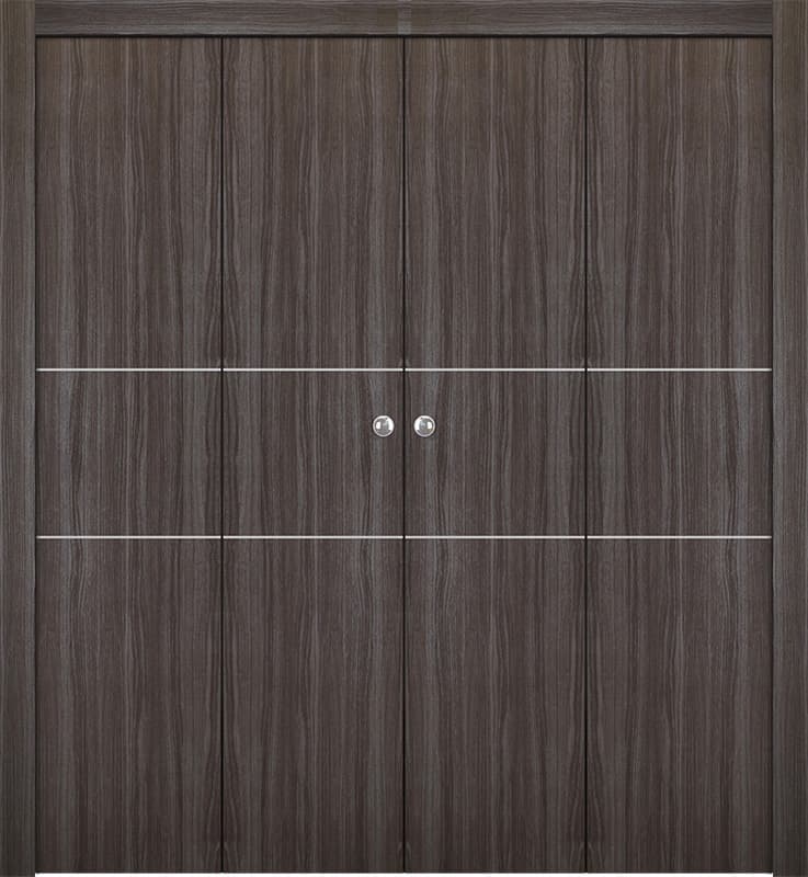 PALLADIO 2H GRAY OAK DOUBLE BI-FOLD BELLDINNI MODERN INTERIOR DOOR - 1