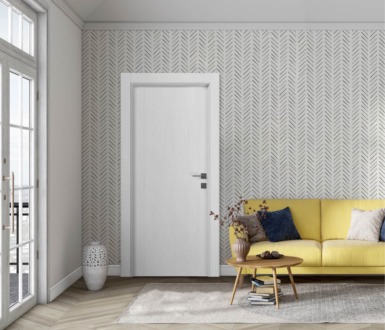 UNICA BIANCO NOBLE SWING BELLDINNI MODERN INTERIOR DOOR - 2