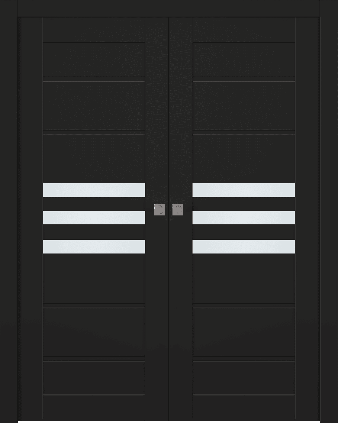 DOME VETRO BLACK MATTE DOUBLE POCKET BELLDINNI MODERN INTERIOR DOOR - 1