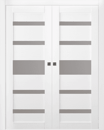 KINA VETRO BIANCO NOBLE DOUBLE POCKET DOORS BELLDINNI MODERN INTERIOR DOOR - 1