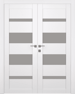 MIRELLA VETRO SNOW WHITE DOUBLE BELLDINNI MODERN INTERIOR DOOR - 1