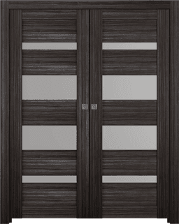 MIRELLA VETRO GRAY OAK DOUBLE POCKET BELLDINNI MODERN INTERIOR DOOR - 1