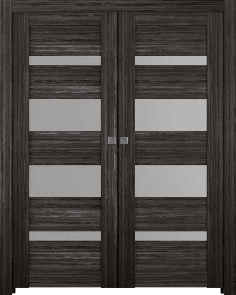 MIRELLA VETRO GRAY OAK DOUBLE POCKET BELLDINNI MODERN INTERIOR DOOR - 1