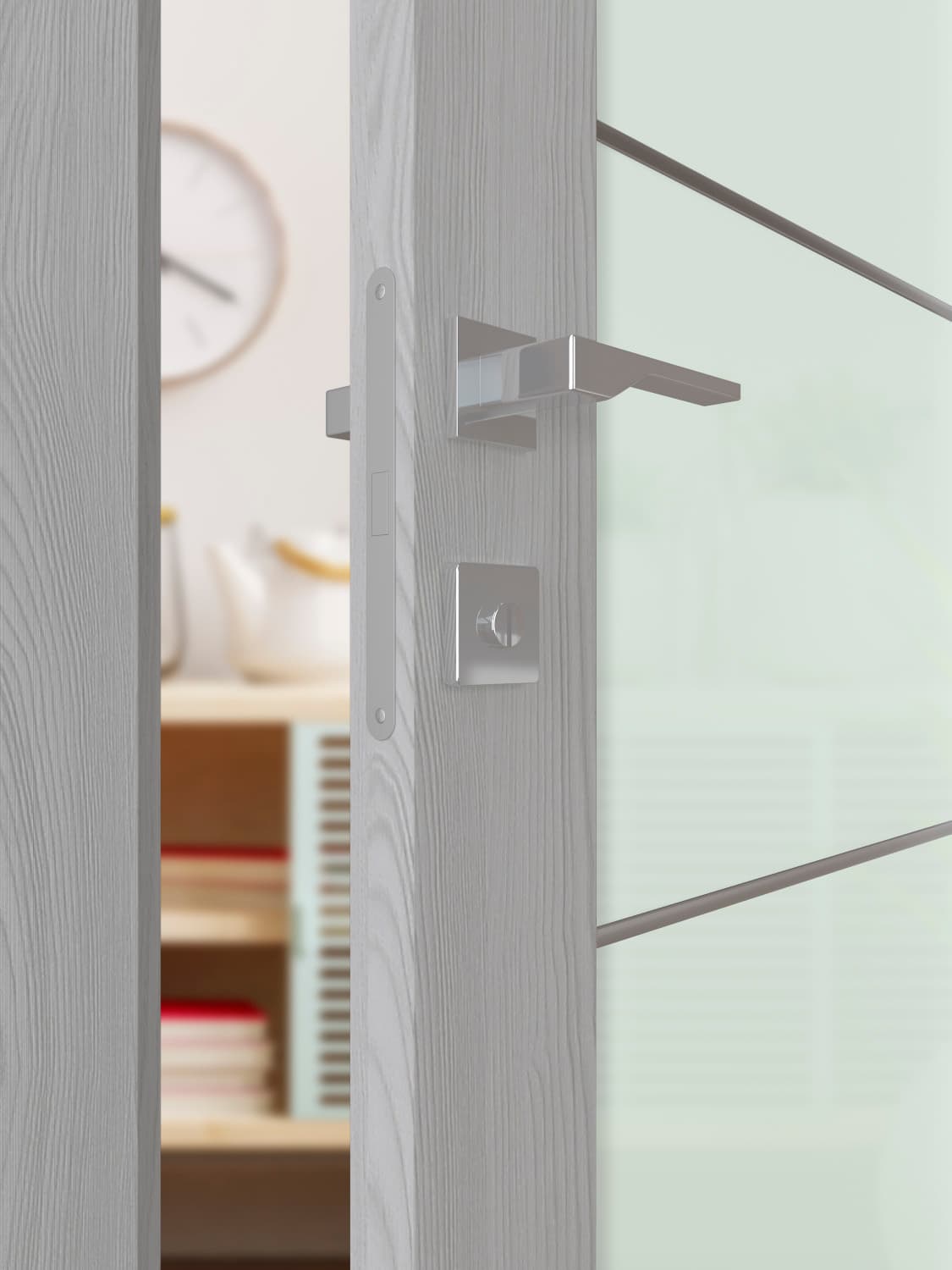 AVON 202 4H VETRO RIBEIRA ASH DOUBLE INVISIBLE METAL FRAME BELLDINNI MODERN INTERIOR DOOR - 4