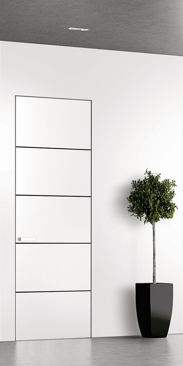 SMART PRO 4H BLACK POLAR WHITE DOUBLE INVISIBLE METAL FRAME BELLDINNI MODERN INTERIOR DOOR - 2