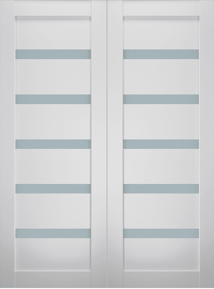 LEORA VETRO BIANCO NOBLE DOUBLE BI-FOLD BELLDINNI MODERN INTERIOR DOOR - 2