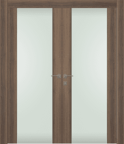 AVON 202 VETRO PECAN NUTWOOD DOUBLE DOORS BELLDINNI MODERN INTERIOR DOOR - 1