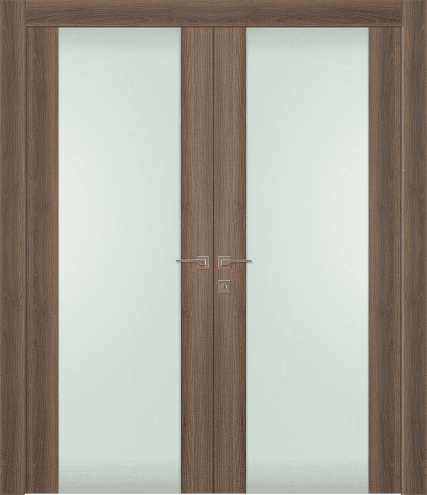 AVON 202 VETRO PECAN NUTWOOD DOUBLE DOORS BELLDINNI MODERN INTERIOR DOOR - 1