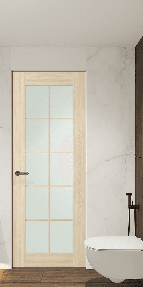 AVON 10 LITE VETRO LOIRE ASH DOUBLE INVISIBLE METAL FRAME BELLDINNI MODERN INTERIOR DOOR