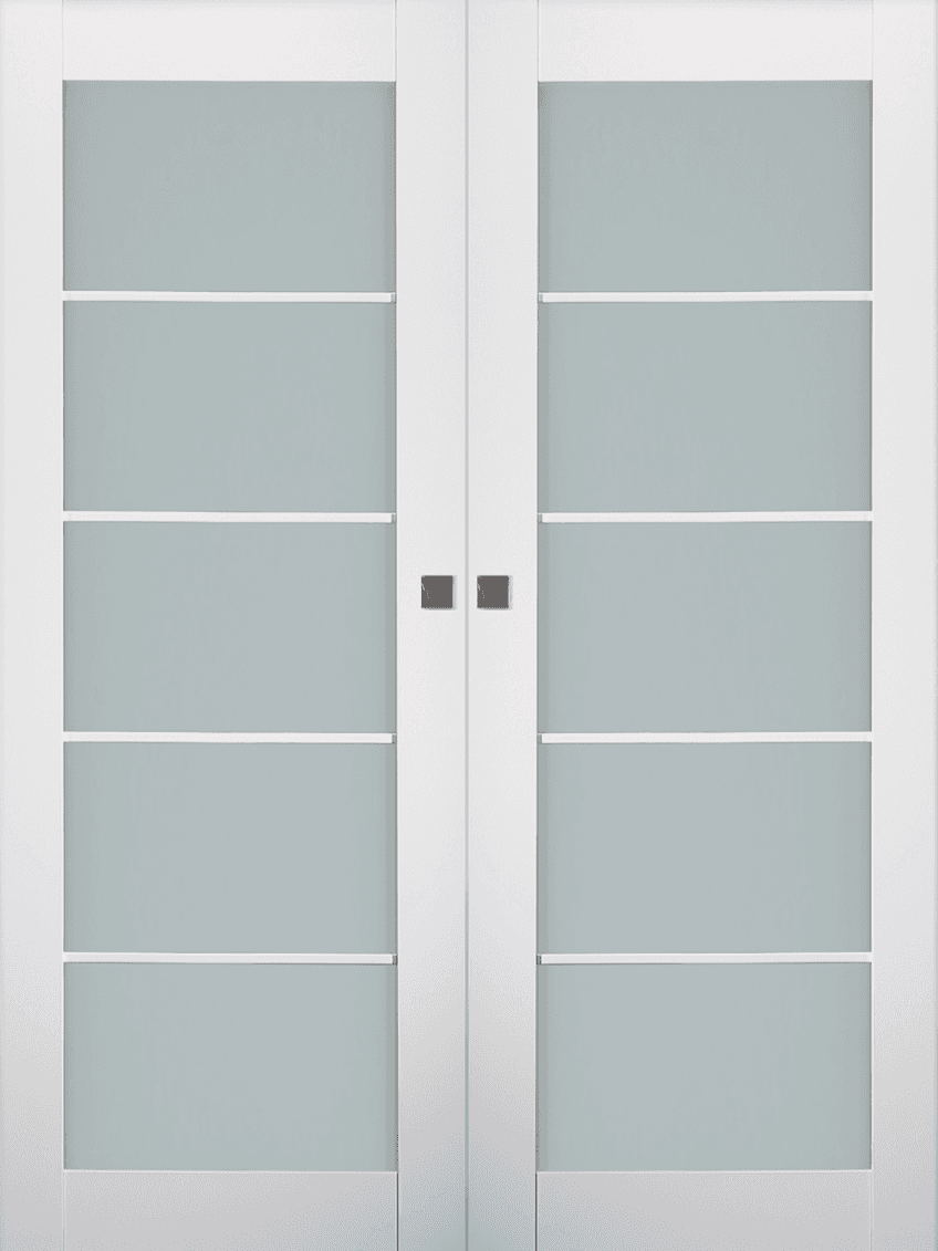 SMART PRO 5 LITE VETRO POLAR WHITE DOUBLE MAGIC BELLDINNI MODERN INTERIOR DOOR - 1