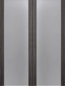 PALLADIO 202 VETRO GRAY OAK DOUBLE BARN DOORS BELLDINNI MODERN INTERIOR DOOR - 2