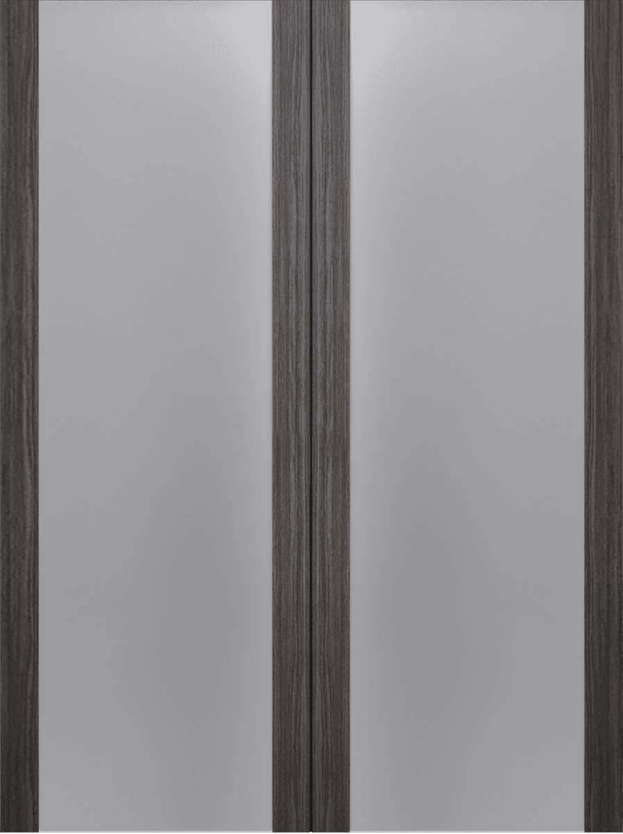 PALLADIO 202 VETRO GRAY OAK DOUBLE BARN DOORS BELLDINNI MODERN INTERIOR DOOR - 2