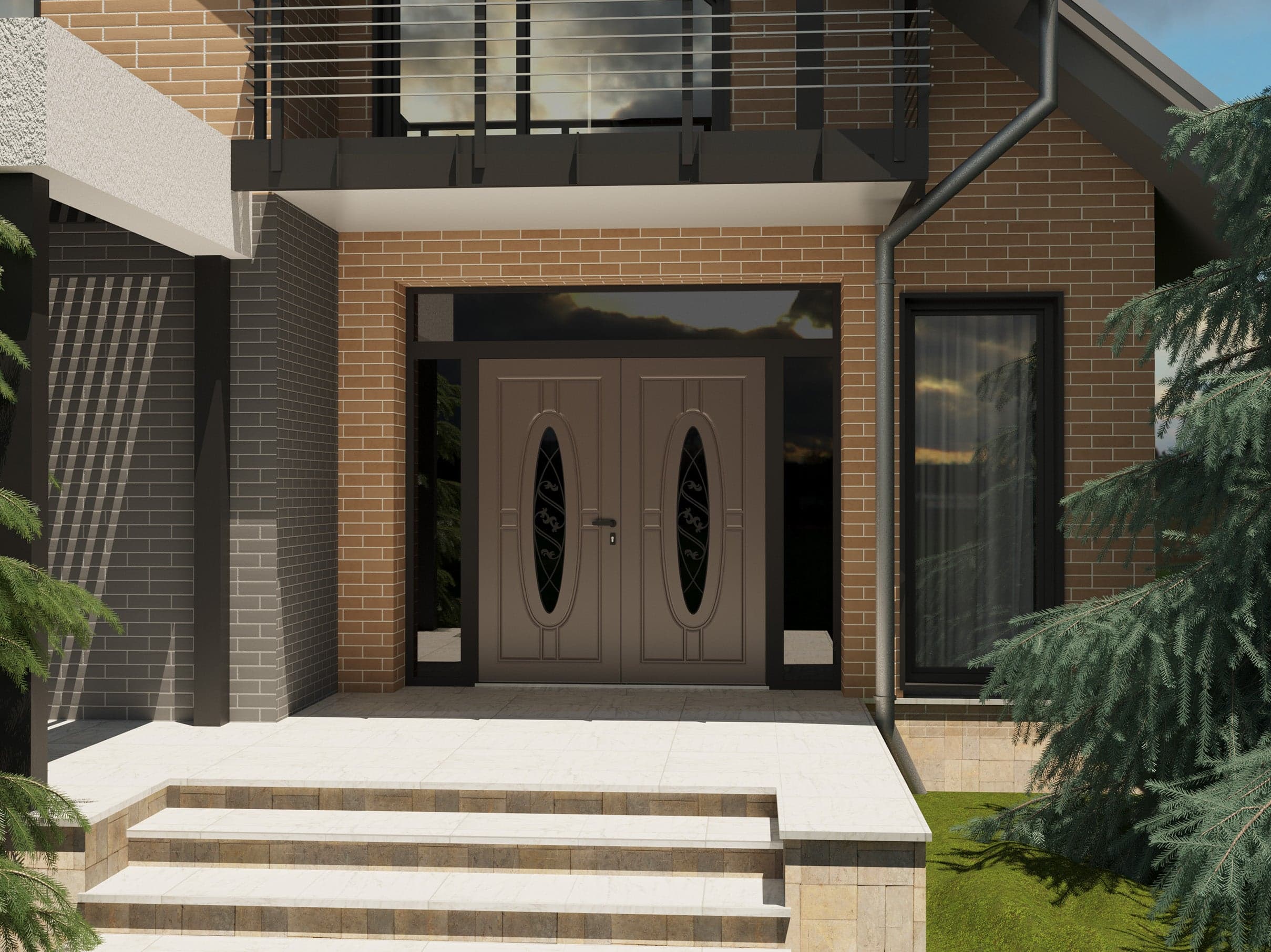 Double metal-aluminum modern exterior door Ronex 1277 - 11