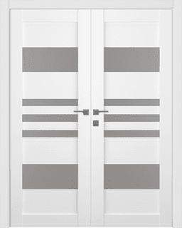 LETI VETRO BIANCO NOBLE DOUBLE BELLDINNI MODERN INTERIOR DOOR - 1