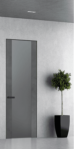 AVON 202 VETRO DARK URBAN DOUBLE INVISIBLE METAL FRAME BELLDINNI MODERN INTERIOR DOOR - 1