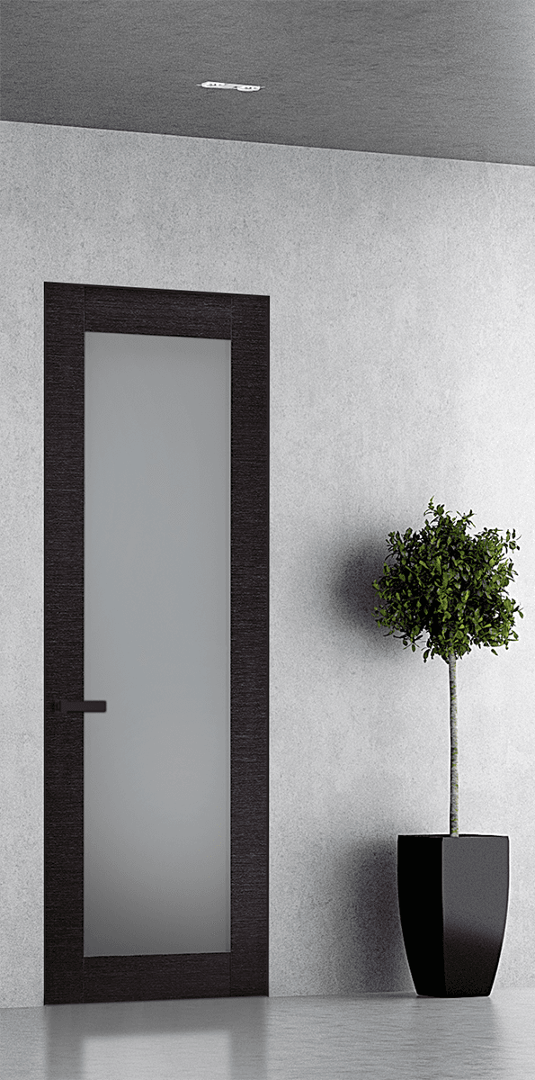 AVANTI 207 VETRO BLACK APRICOT DOUBLE INVISIBLE METAL FRAME BELLDINNI MODERN INTERIOR DOOR - 1