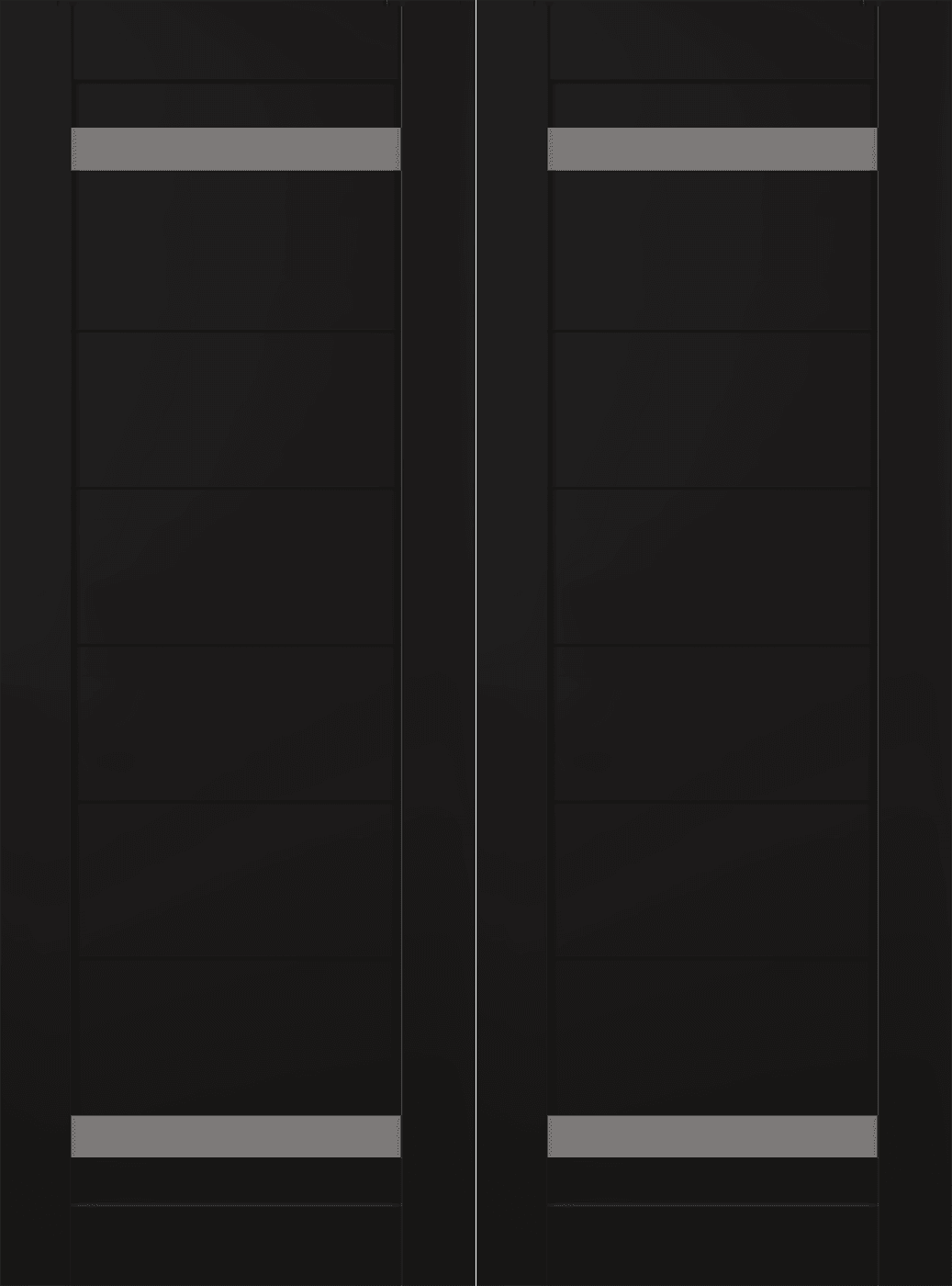 PERLA VETRO BLACK MATTE DOUBLE INVISIBLE METAL FRAME BELLDINNI MODERN INTERIOR DOOR - 2