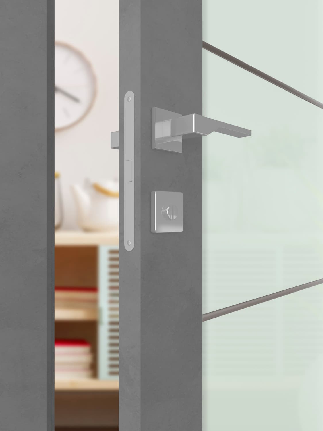 AVON 5 LITE VETRO DARK URBAN DOUBLE INVISIBLE METAL FRAME BELLDINNI MODERN INTERIOR DOOR - 3