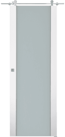 SMART PRO H3G VETRO POLAR WHITE DOUBLE BARN BELLDINNI MODERN INTERIOR DOOR - 1