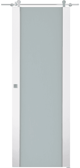 SMART PRO H3G VETRO POLAR WHITE DOUBLE BARN BELLDINNI MODERN INTERIOR DOOR - 1