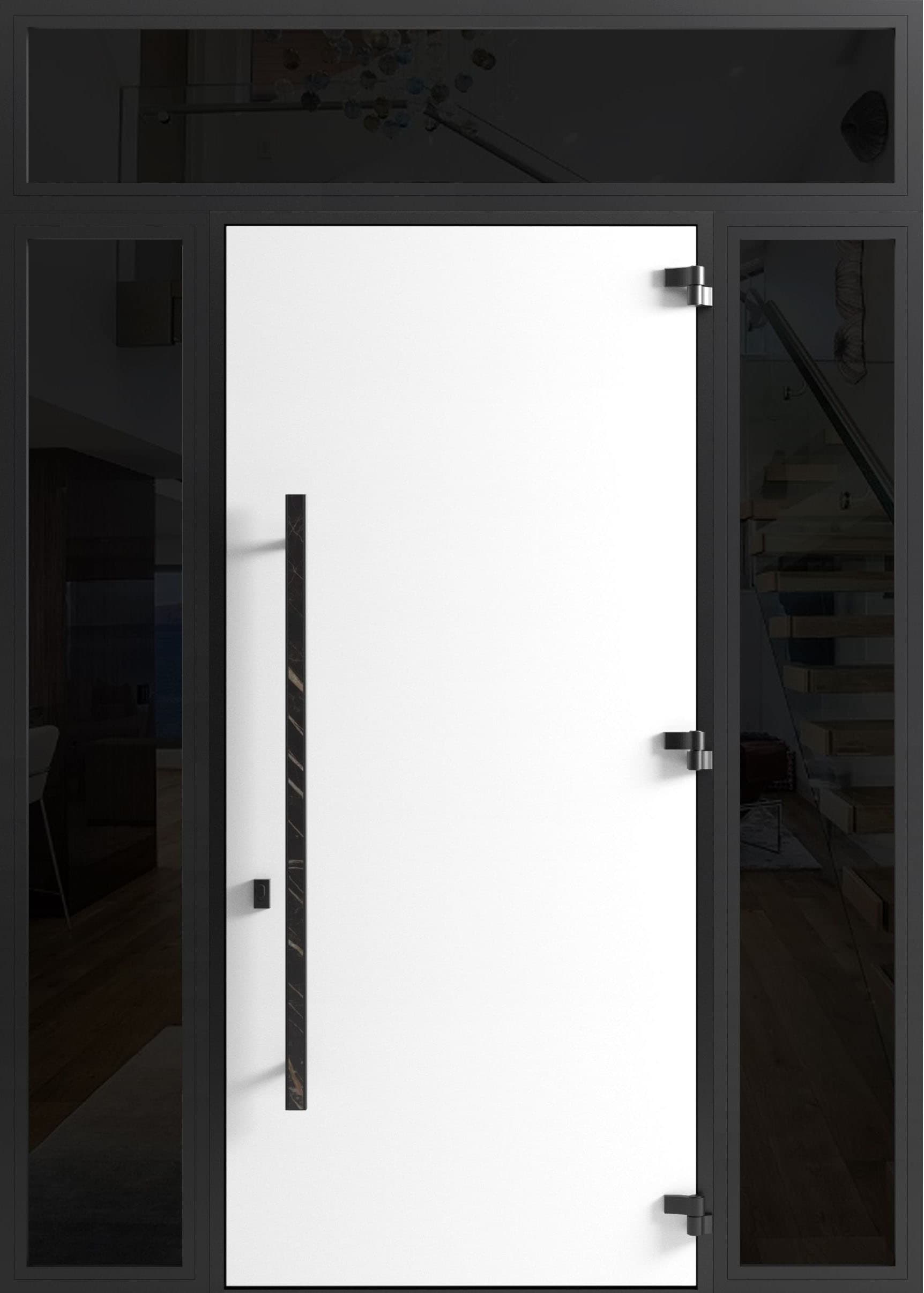 Single metal-aluminum modern exterior door Dekton 0118 8ft - 8
