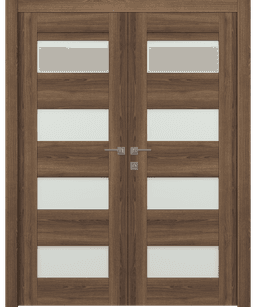 AVON 07-08 VETRO PECAN NUTWOOD DOUBLE DOORS BELLDINNI MODERN INTERIOR DOOR - 1