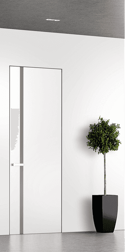 SMART PRO 208 VETRO POLAR WHITE INVISIBLE METAL FRAME BELLDINNI MODERN INTERIOR DOOR - 1