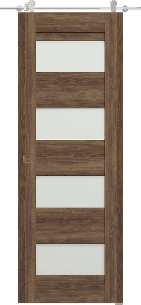 AVON 07-08 VETRO PECAN NUTWOOD BARN DOORS BELLDINNI MODERN INTERIOR DOOR - 1