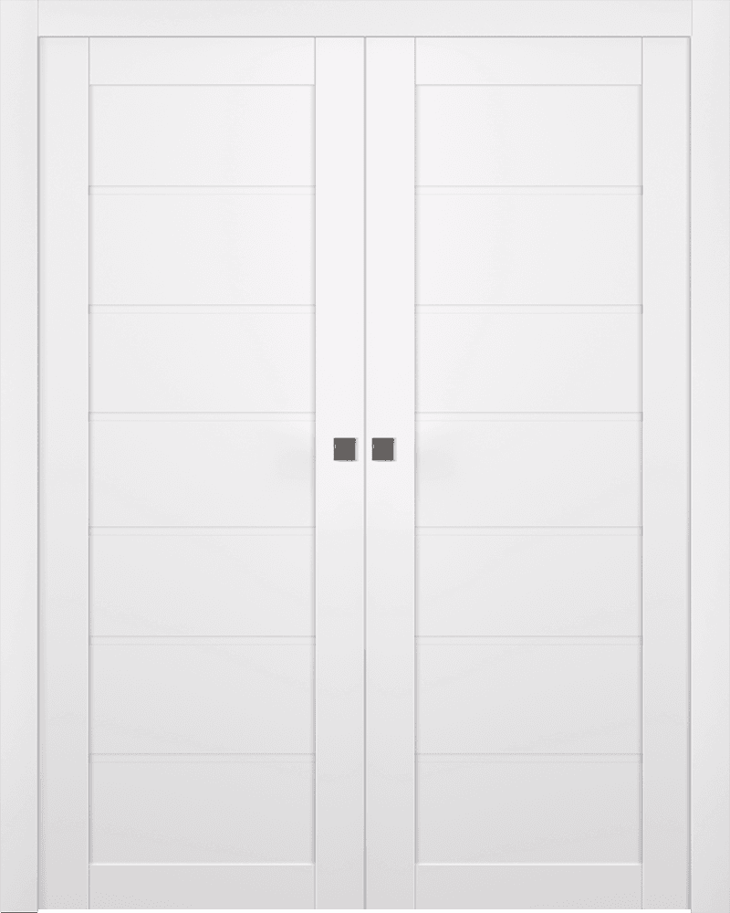 ALDA SNOW WHITE DOUBLE POCKET BELLDINNI MODERN INTERIOR DOOR - 1