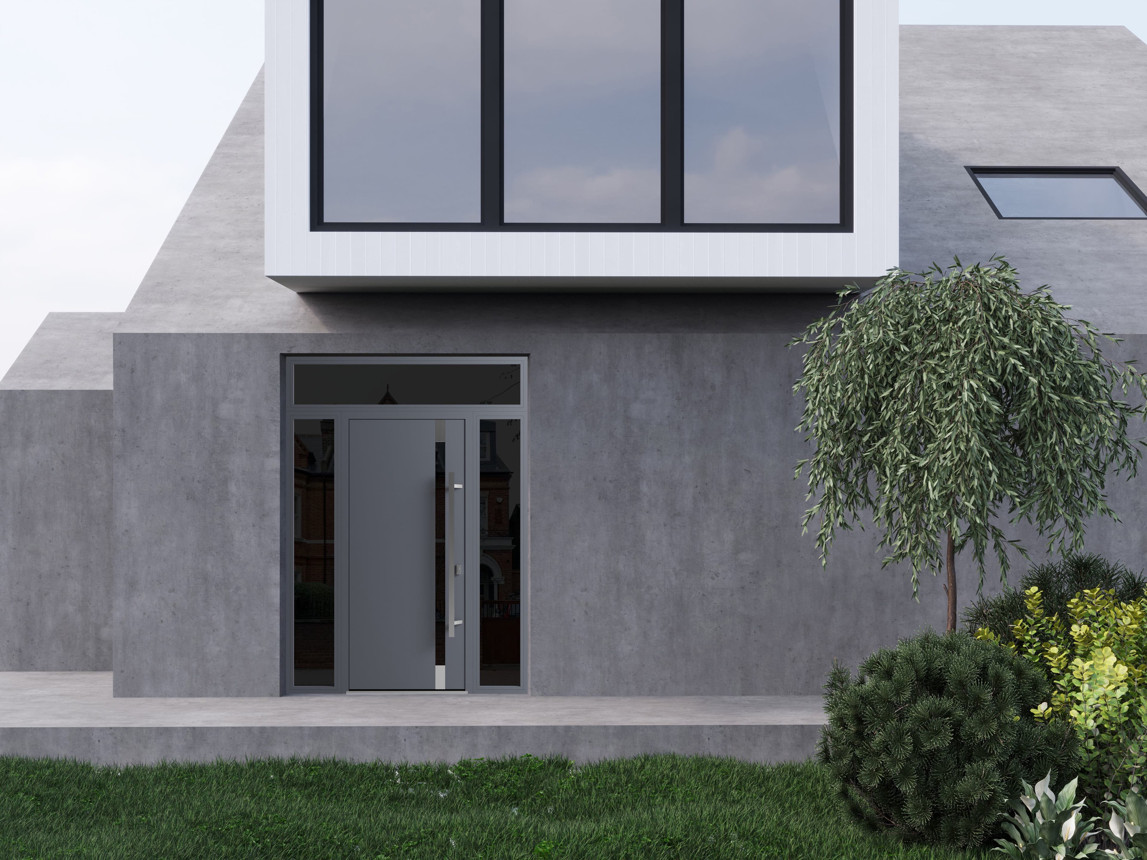 Single metal-aluminum modern exterior door Ronex 1011 - 10