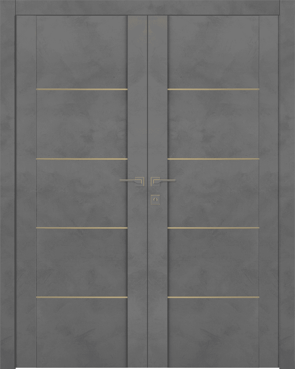 AVON 01 4H GOLD DARK URBAN DOUBLE BELLDINNI MODERN INTERIOR DOOR - 1