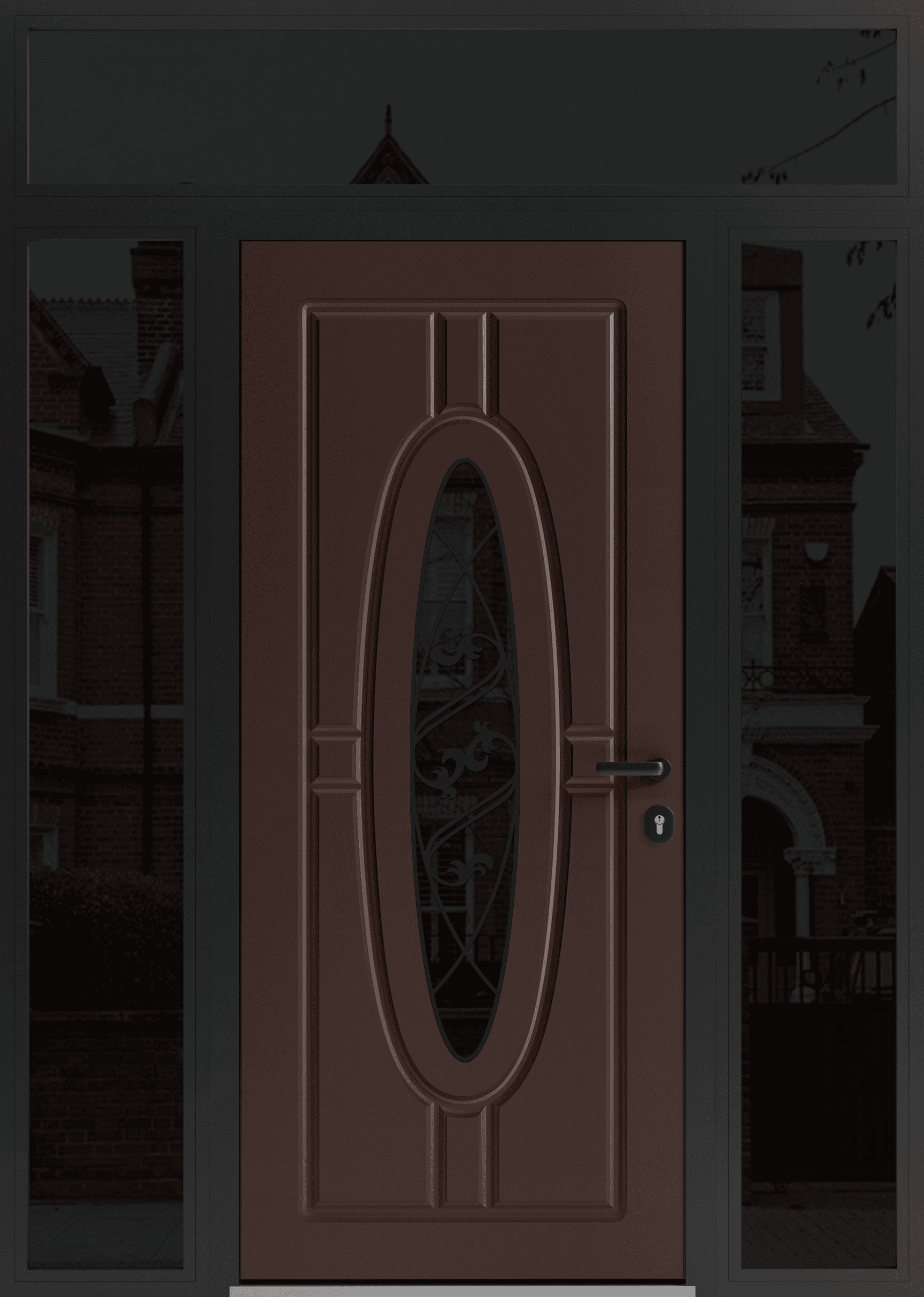 Single metal-aluminum modern exterior door Ronex 1277 - 6