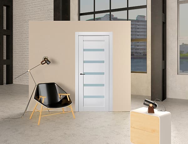 LEORA VETRO BIANCO NOBLE SWING BELLDINNI MODERN INTERIOR DOOR - 5