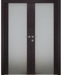 AVANTI 202 VETRO BLACK APRICOT DOUBLE BELLDINNI MODERN INTERIOR DOOR - 1