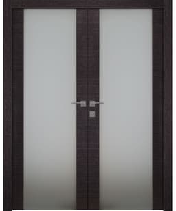 AVANTI 202 VETRO BLACK APRICOT DOUBLE BELLDINNI MODERN INTERIOR DOOR - 1