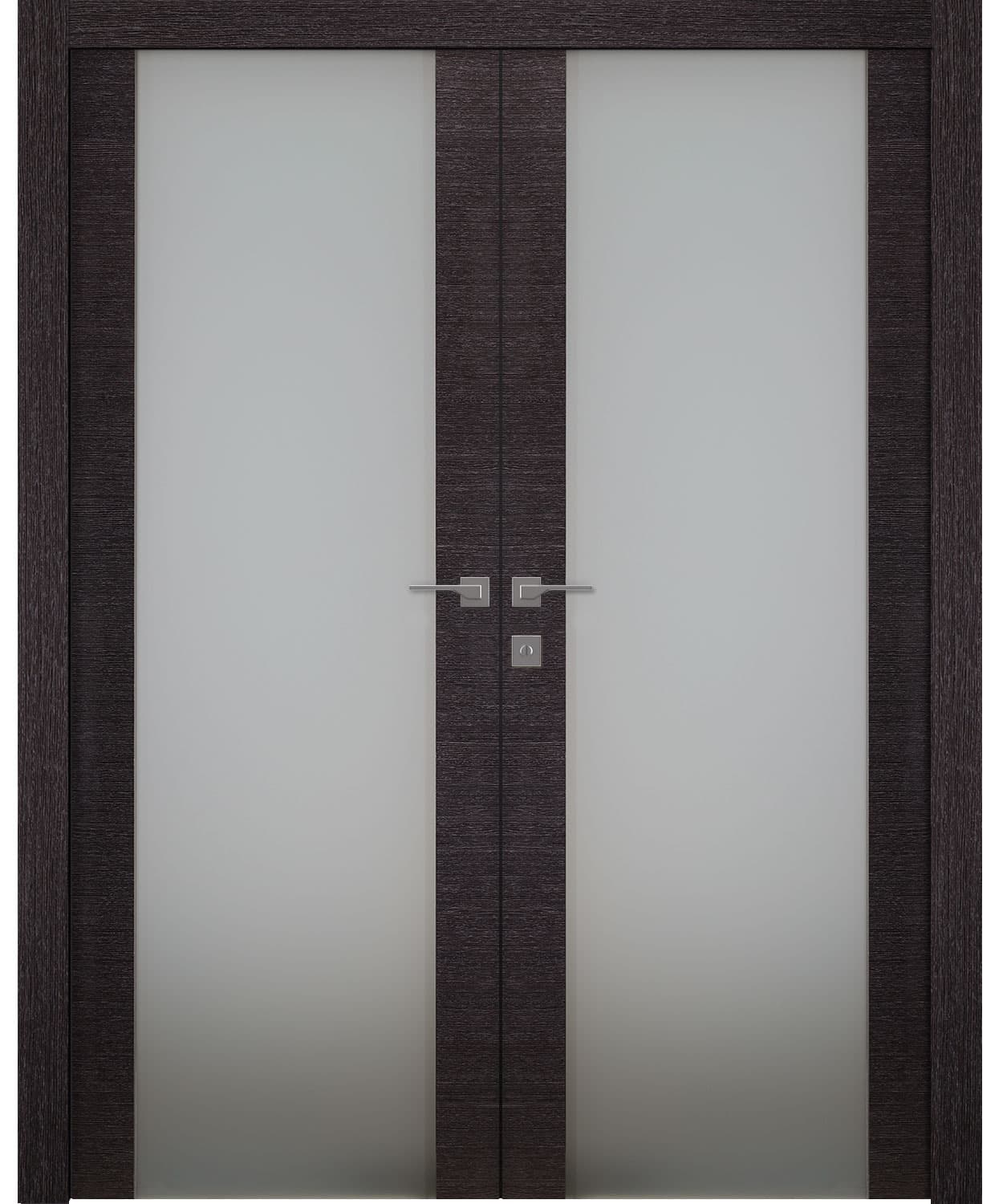 AVANTI 202 VETRO BLACK APRICOT DOUBLE BELLDINNI MODERN INTERIOR DOOR - 1