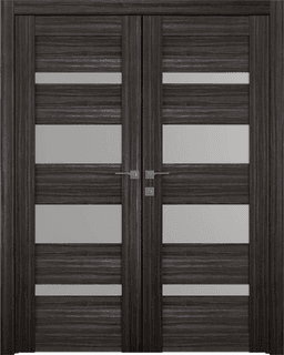 MIRELLA VETRO GRAY OAK DOUBLE BELLDINNI MODERN INTERIOR DOOR - 1
